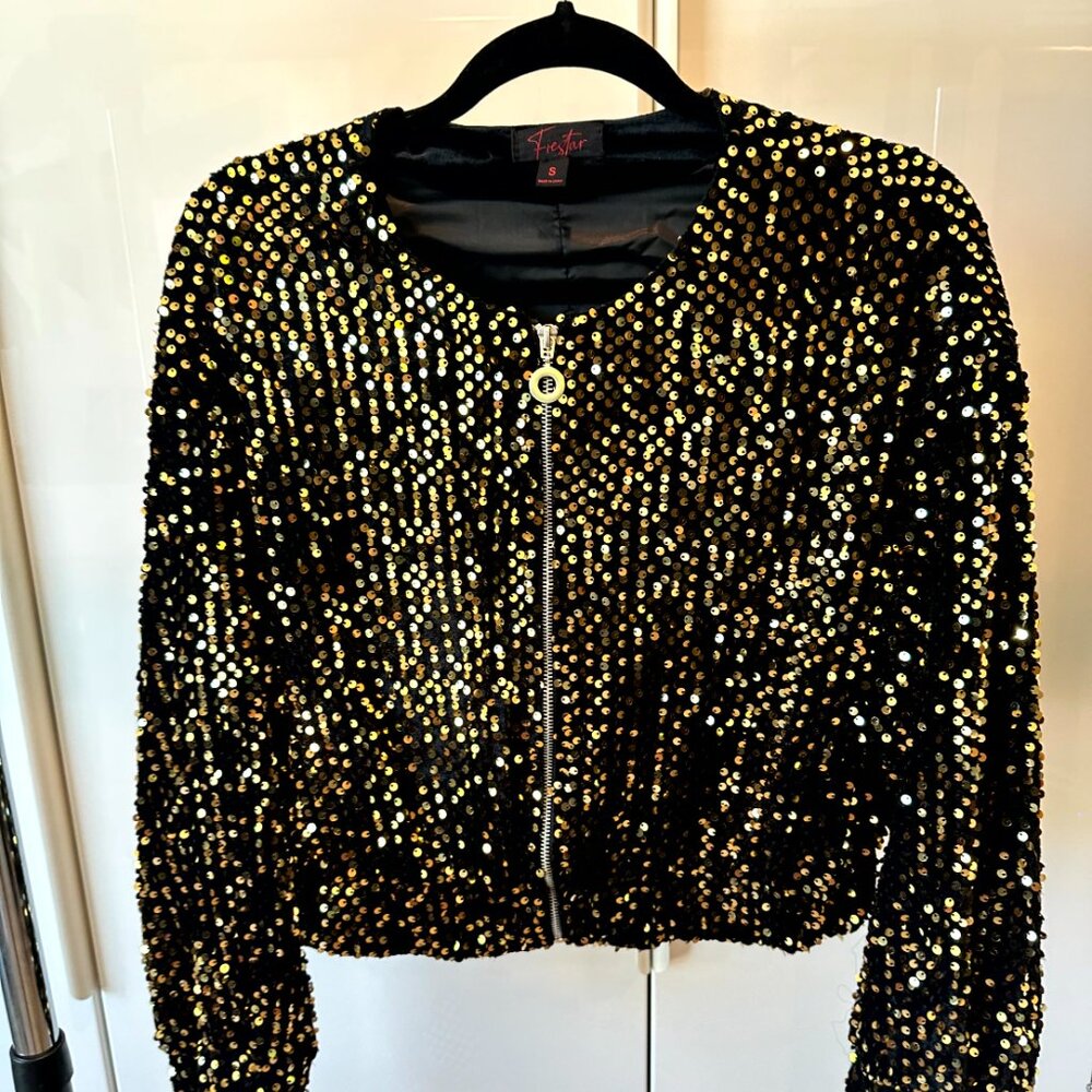 Fiestar Sequin Bomber Jacket